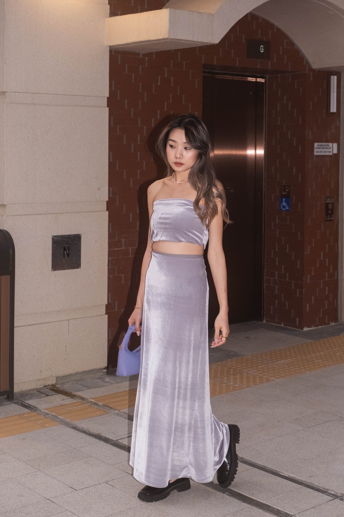 [ 氣質款 ! 高質絨面長裙 ] Shimmer Velvet Maxi Skirt - 4 colours