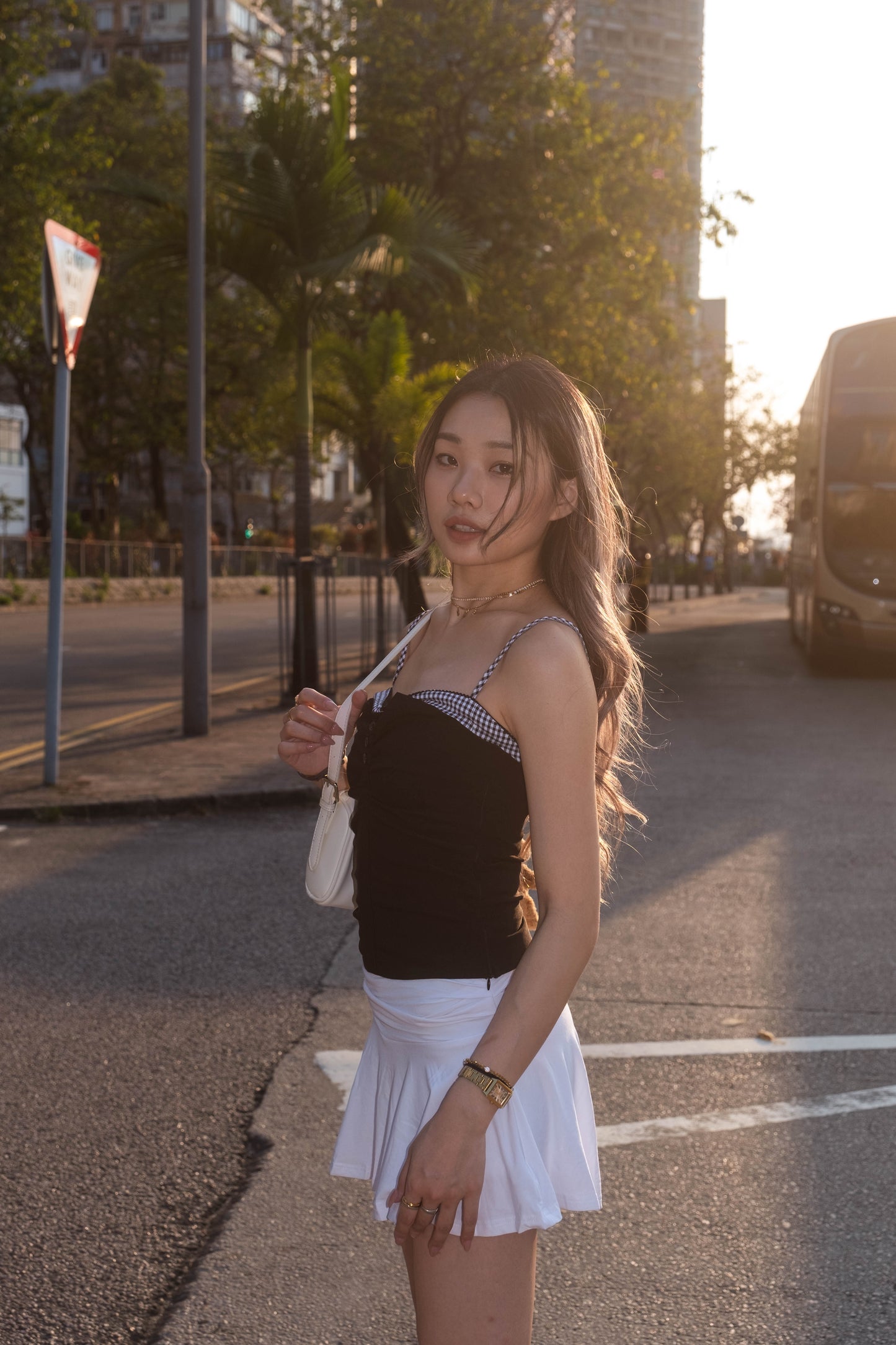 [ 又型又 sweet 🖤🪽💞 假兩件小性感吊帶~ ] Two Layered Cami Checked