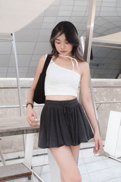 [ 韓國連線 🇰🇷 極柔軟 ! 雲感飄飄短裙 ☁️ 內置打底 ]  Cozy Flowing Skirt - Dark Grey