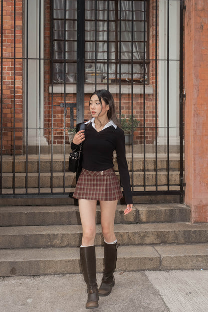 [ 🆕 cute & sassy! 英倫風百摺短裙 ] Irish Mini Skirt Checked