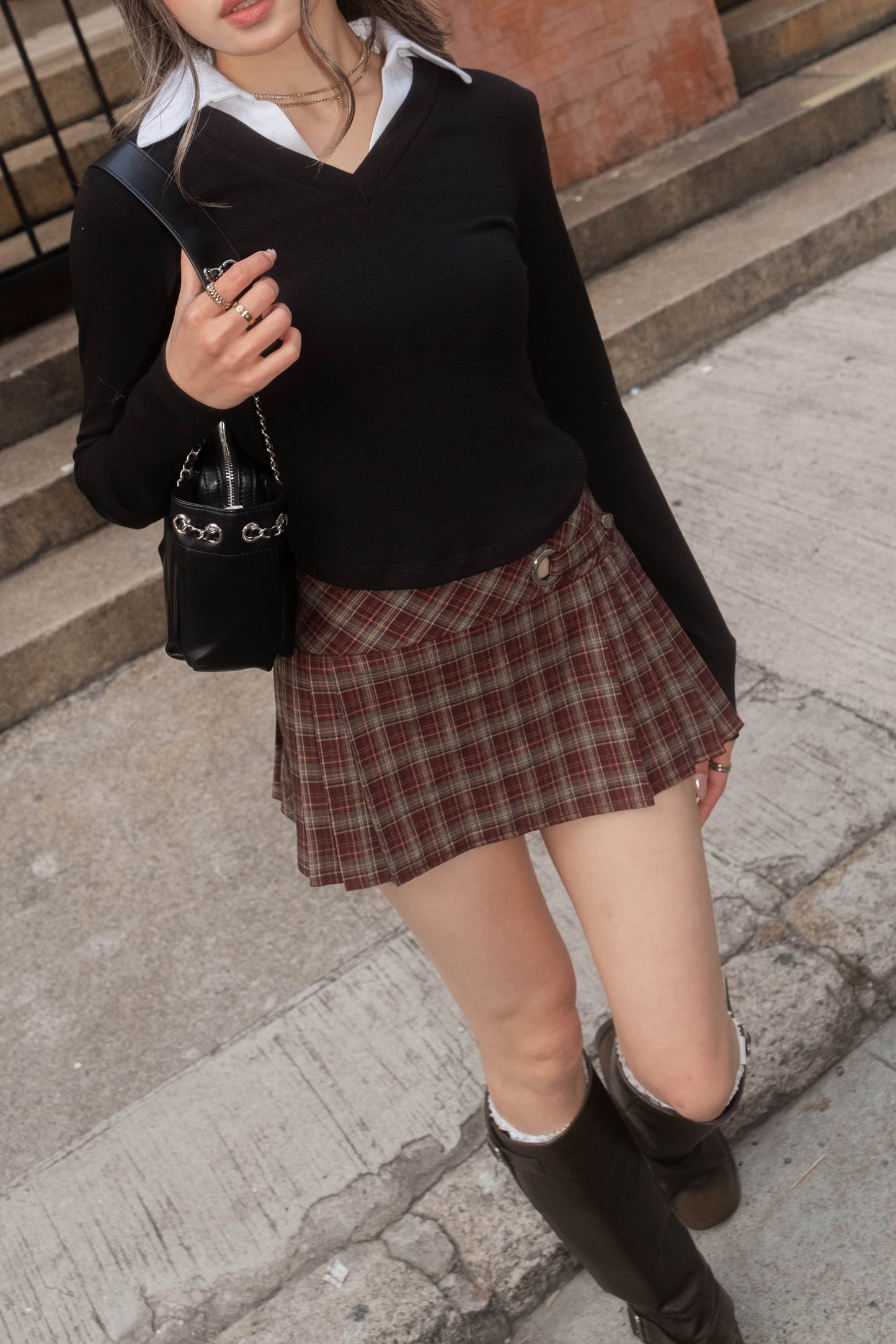[ 🆕 cute & sassy! 英倫風百摺短裙 ] Irish Mini Skirt Checked