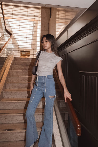 [ 極顯瘦牛仔! 顯身型 ] -5kg High-waist Skinny Flare Jeans