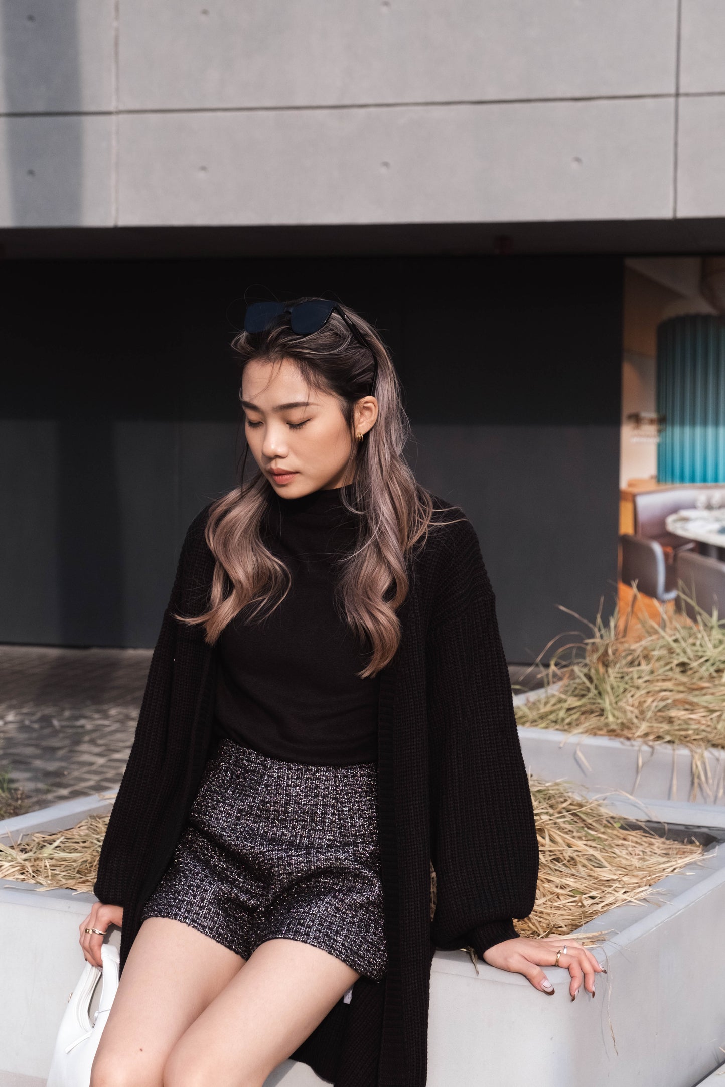 [ 實用長針織外套 ] Bat Cable Knit Longline Cardigan