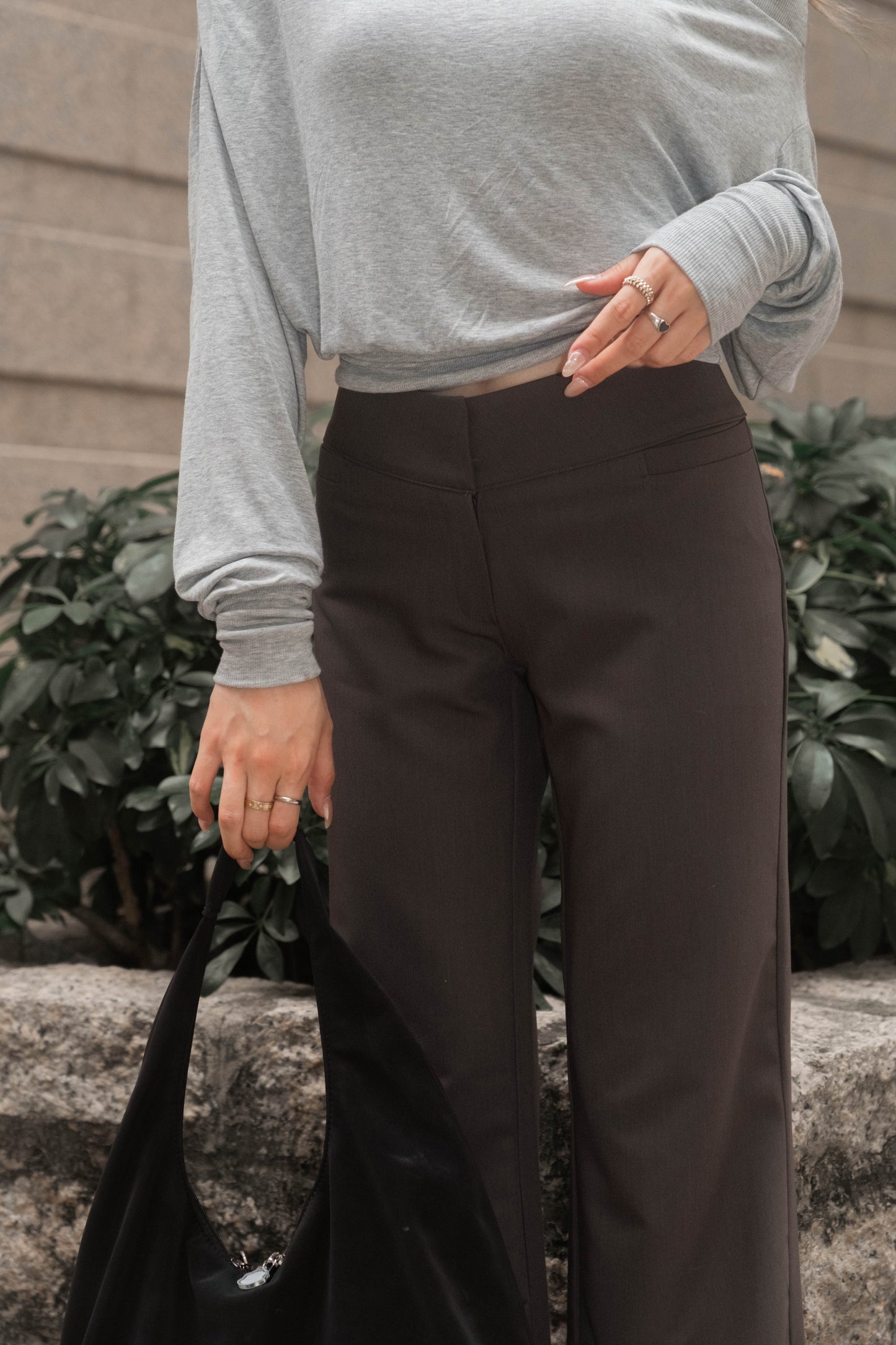 [ 🆕 歐美型格ִ ࣪𖤐.ᐟ 超顯瘦 低腰喇叭褲 ] Anna Low Waist Flare Slack Pants - 2 colours