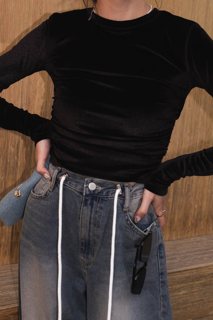 [ 型爆! 束繩直筒寬鬆牛仔 ] Cable Tie Baggy Jeans