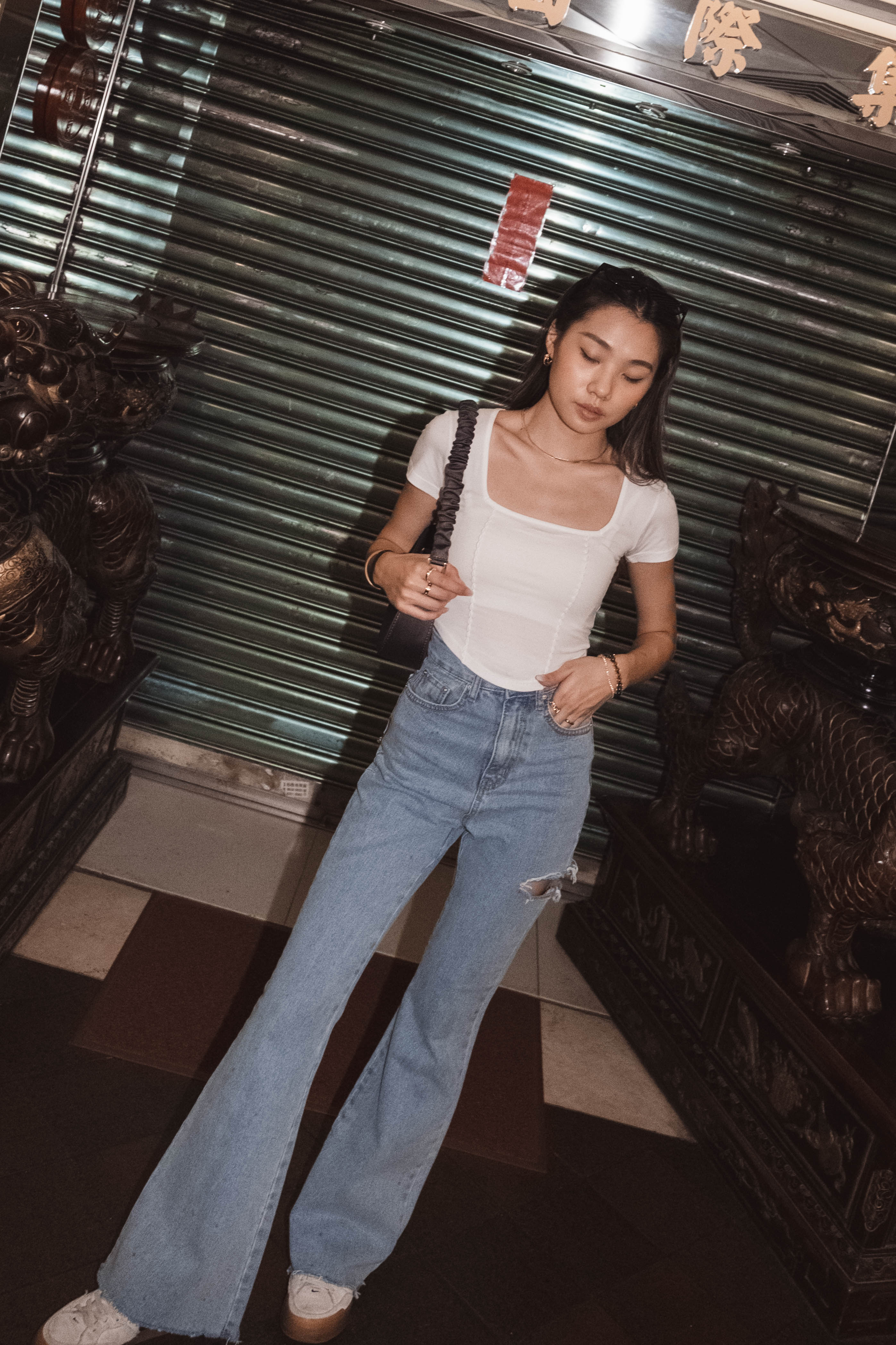 [ 極顯瘦牛仔! 顯身型 ] -5kg High-waist Skinny Flare Jeans