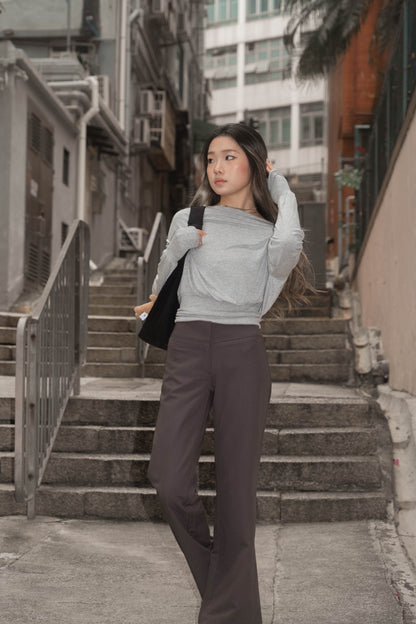 [ 🆕 歐美型格ִ ࣪𖤐.ᐟ 超顯瘦 低腰喇叭褲 ] Anna Low Waist Flare Slack Pants - 2 colours
