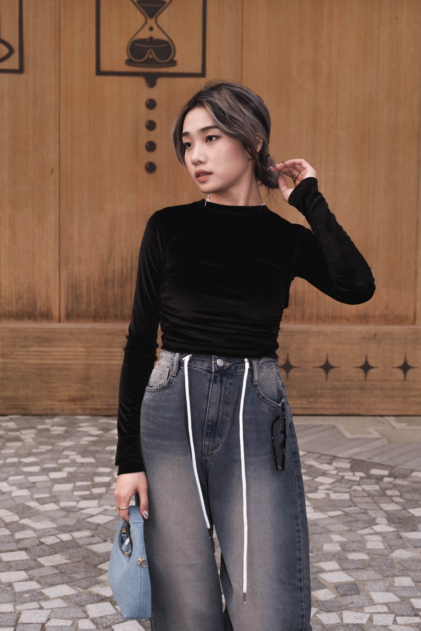 [ 型爆! 束繩直筒寬鬆牛仔 ] Cable Tie Baggy Jeans