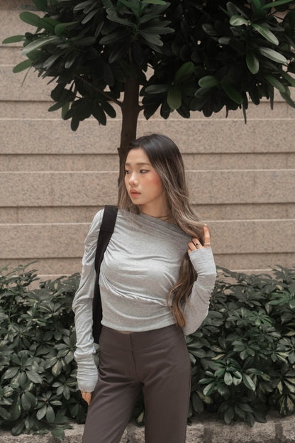 [ 🆕 無法抗拒的超柔軟觸感 ᶻ 𝗓 𐰁 .ᐟ ] Busy Cooling Asymmetric Top - 3 colours