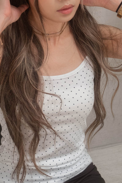 [ 🆕  super cute cute ⋆˚꩜｡ 小波點背心 ₊ ⊹ ] Polka Dot Cami - 5 colours