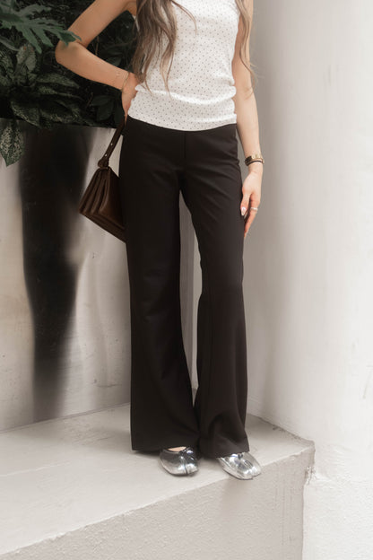 [ 🆕 歐美型格ִ ࣪𖤐.ᐟ 超顯瘦 低腰喇叭褲 ] Anna Low Waist Flare Slack Pants - 2 colours