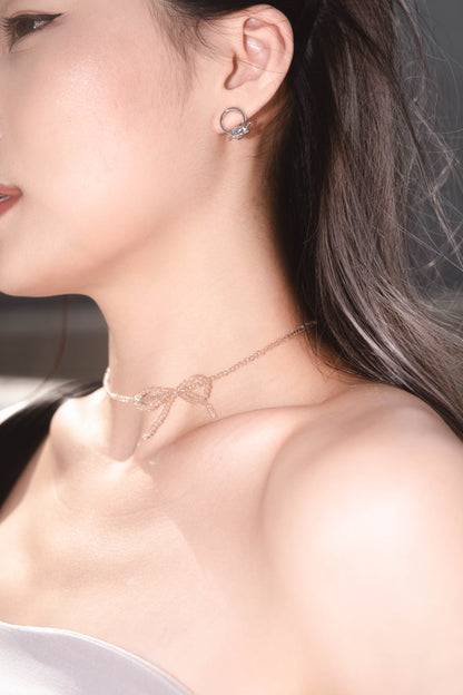 [ 韓國連線 🇰🇷 珠仔蝴蝶結Chocker 🎀 ] Himalayan Salt Ribbon Chocker