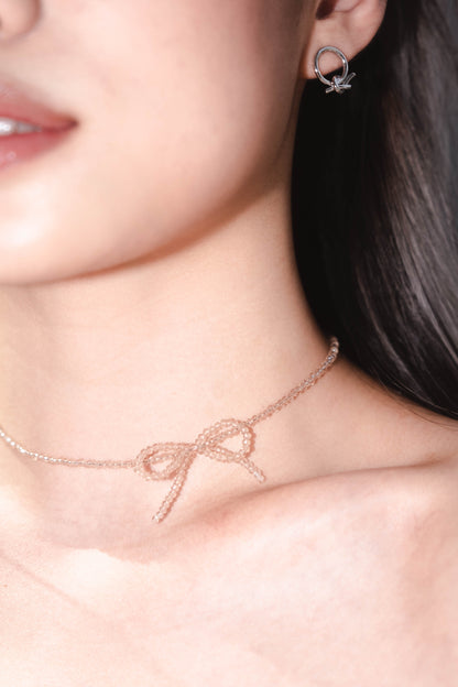 [ 韓國連線 🇰🇷 珠仔蝴蝶結Chocker 🎀 ] Himalayan Salt Ribbon Chocker