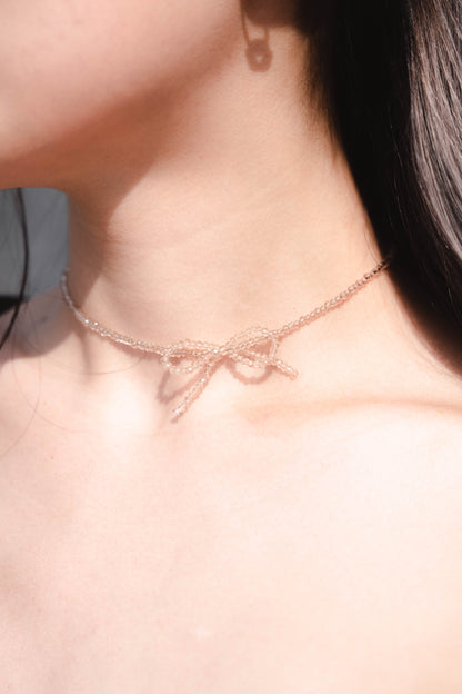 [ 韓國連線 🇰🇷 珠仔蝴蝶結Chocker 🎀 ] Himalayan Salt Ribbon Chocker