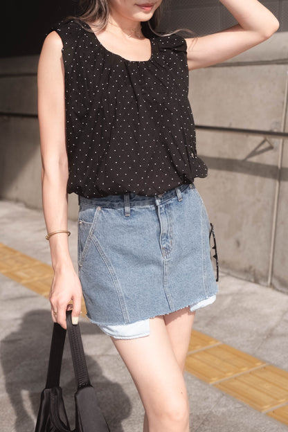 [ 韓國連線 🇰🇷 顯高~ 包臀彈性牛仔裙！] Inside Out Denim Skirt - Denim Blue