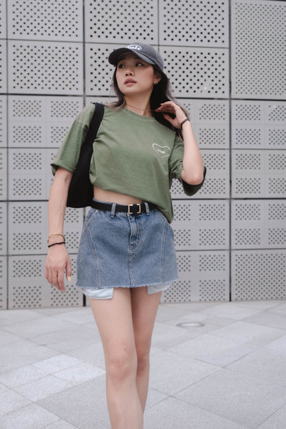 [ 韓國連線 🇰🇷 顯高~ 包臀彈性牛仔裙！] Inside Out Denim Skirt - Denim Blue