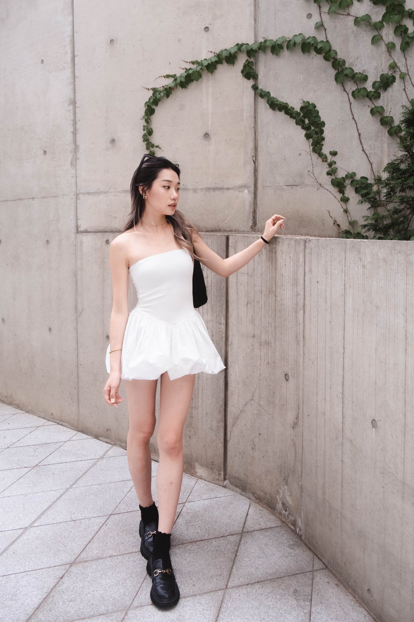 [ 韓國連線 🇰🇷 今季必備 ! 靚料挺身泡泡裙 🫧 ]Girl In Bubble Tube Dress - White