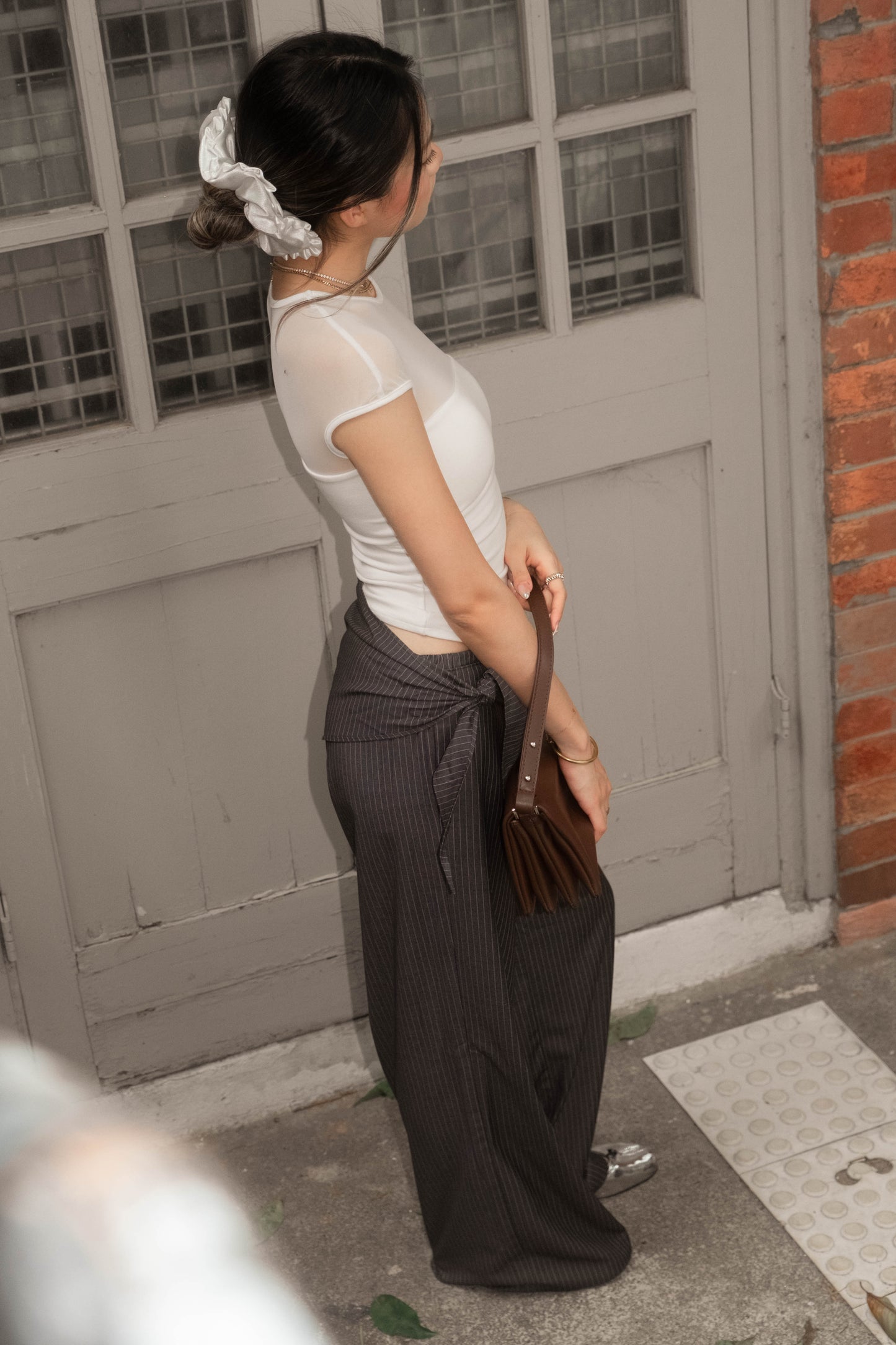 [ 🆕 極力大推薦 .✦ ݁˖ 清爽涼浸浸⋆˚࿔直間休長褲 ] Everyday Pants Stripes (with small scarf) - 2 colours