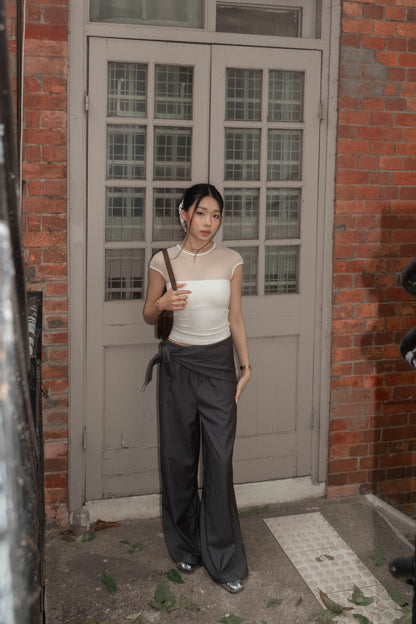 [ 🆕 極力大推薦 .✦ ݁˖ 清爽涼浸浸⋆˚࿔直間休長褲 ] Everyday Pants Stripes (with small scarf) - 2 colours