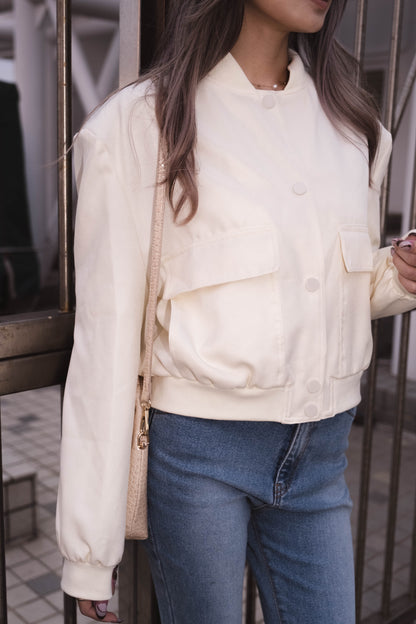 [ 基礎款飛機褸! ] White Castle Bomber Jacket