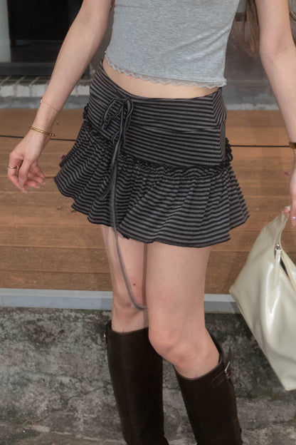 [ 🆕 夏日可愛小短裙 🌊 ] Bounce Mini Skirt Stripes - 2 colours