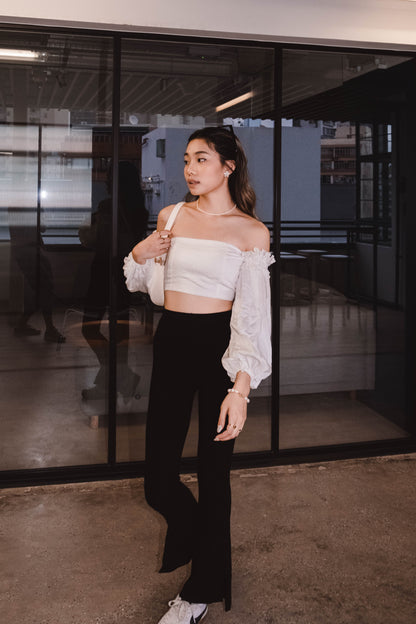 [ 閉眼入手系列! 多種着法~ 棉麻泡泡袖 top ] Cinnamoroll Cloudy Off-shoulder Top - White