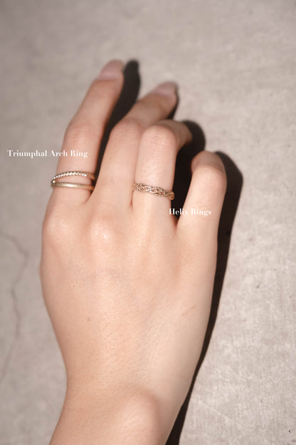 [ 韓國連線 🇰🇷 簡約大氣雙層戒指 ] Triumphal Arch Ring - Gold