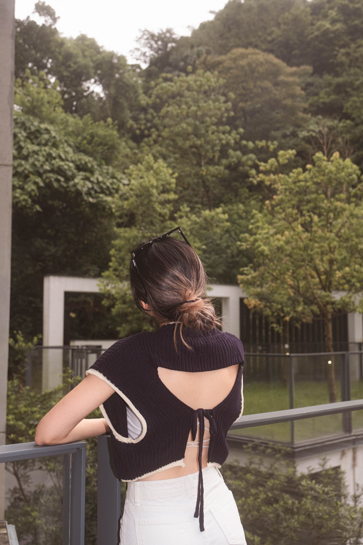 [ 基礎 Old Money 大露背~ 粗針織 ] Open Back Knit Top