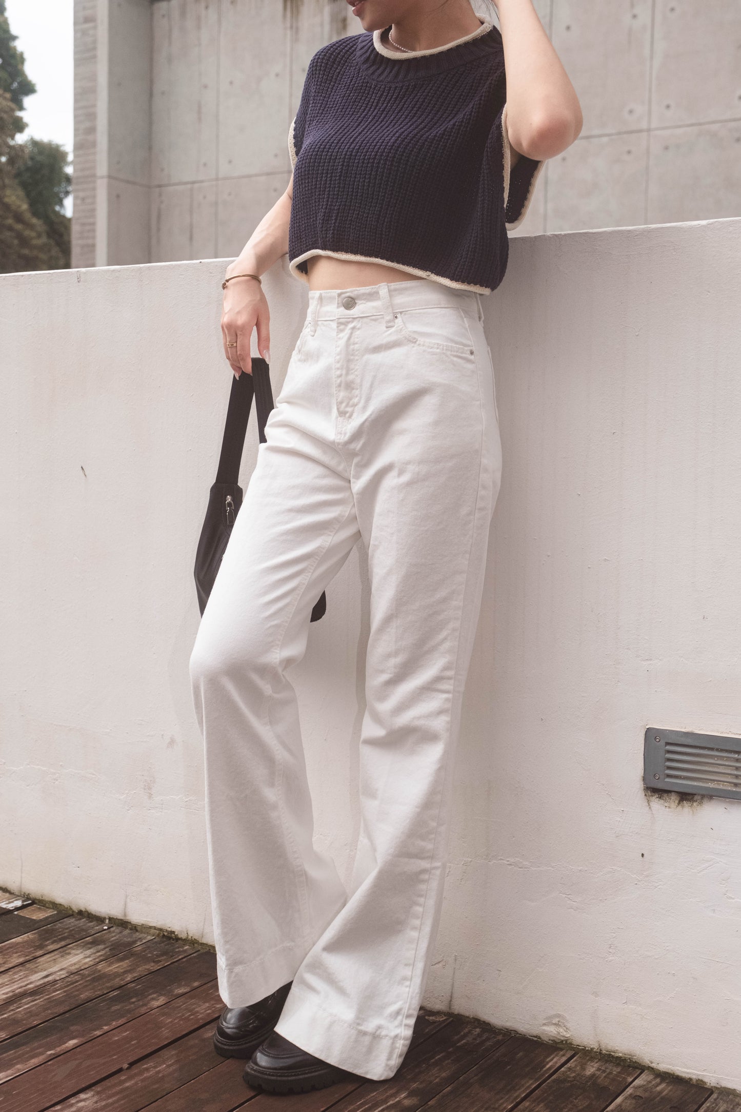 [ 不限身形~ 顯瘦濶身大喇叭 ] Vanilla Boot Cut White Jeans