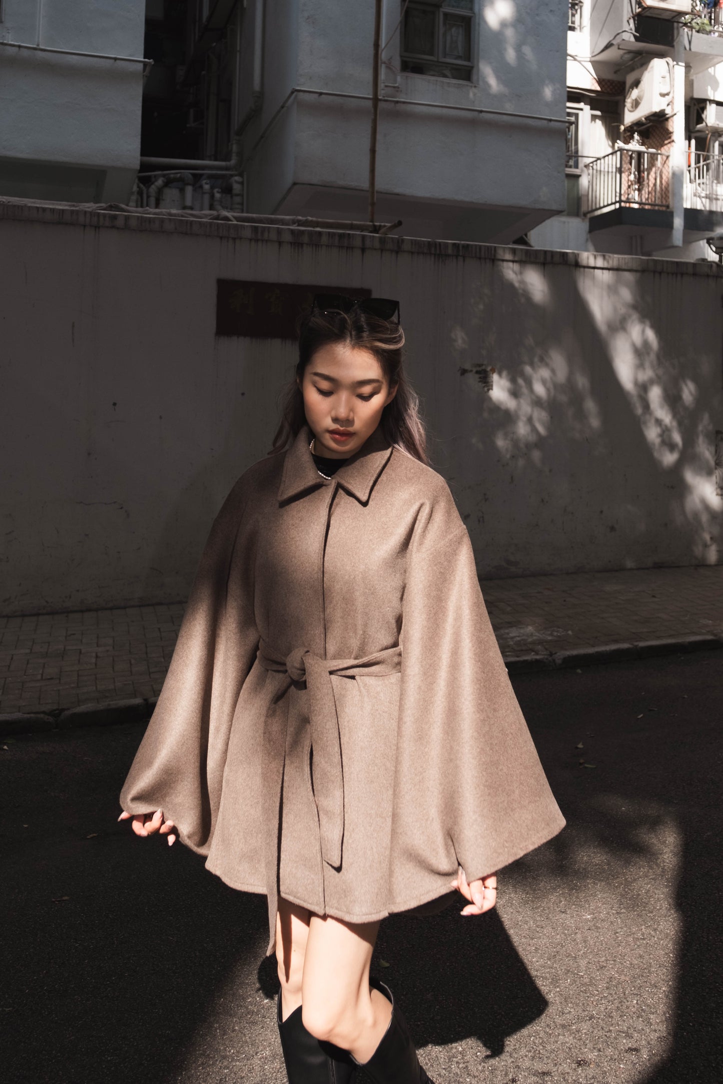 [高質之最! 美麗諾羊毛斗篷外套] Merino Wool Cape Coat - 2 colours