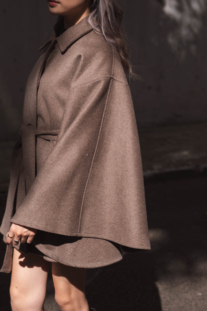 [高質之最! 美麗諾羊毛斗篷外套] Merino Wool Cape Coat - 2 colours