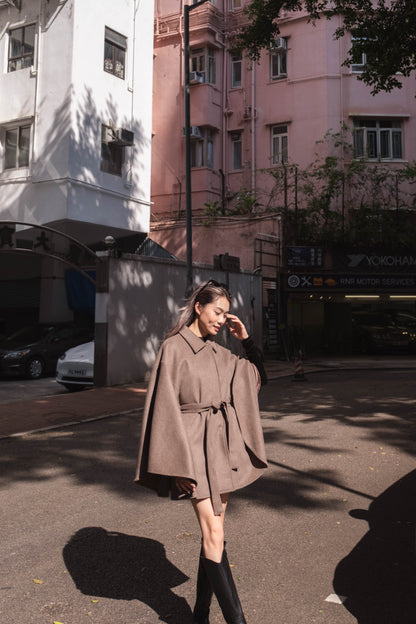 [高質之最! 美麗諾羊毛斗篷外套] Merino Wool Cape Coat - 2 colours
