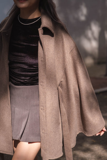[高質之最! 美麗諾羊毛斗篷外套] Merino Wool Cape Coat - 2 colours