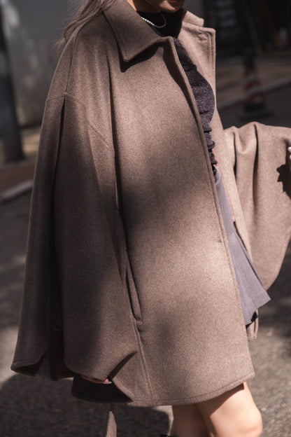 [高質之最! 美麗諾羊毛斗篷外套] Merino Wool Cape Coat - 2 colours