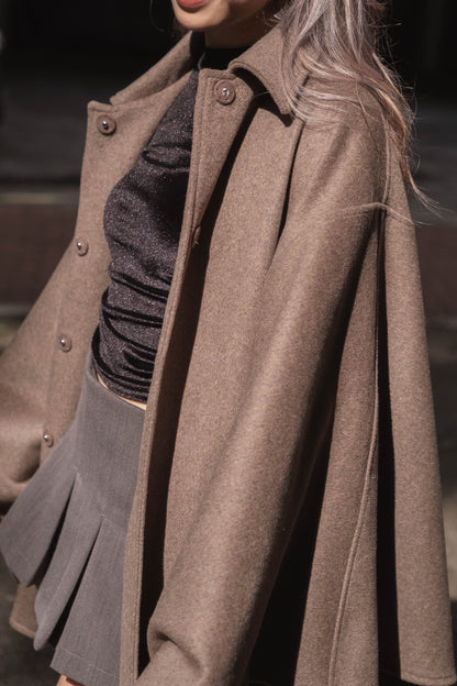 [高質之最! 美麗諾羊毛斗篷外套] Merino Wool Cape Coat - 2 colours