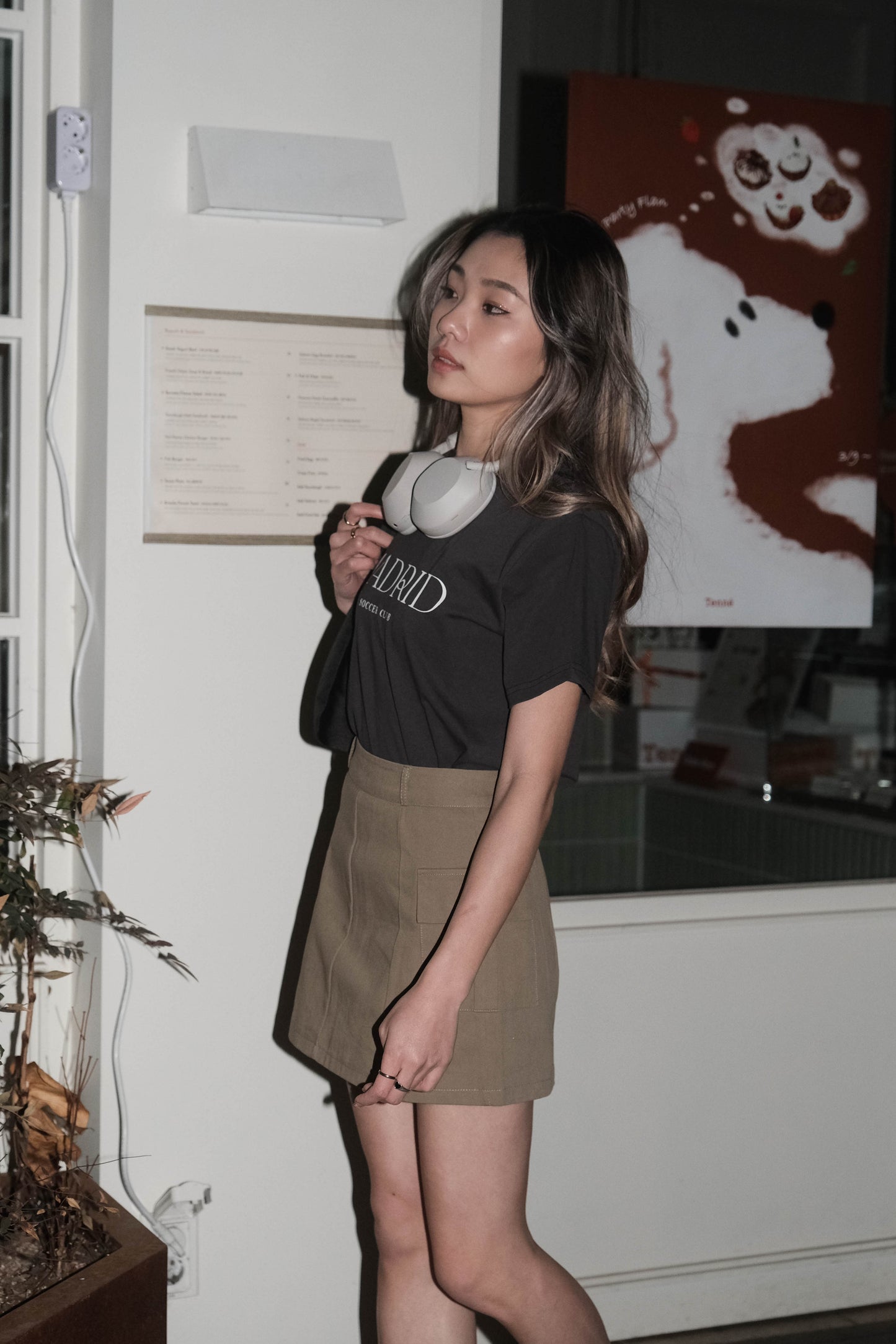 [ 韓國連線 🇰🇷 簡約A字工裝短裙仔~ ] Cargo straight skirt - Khaki