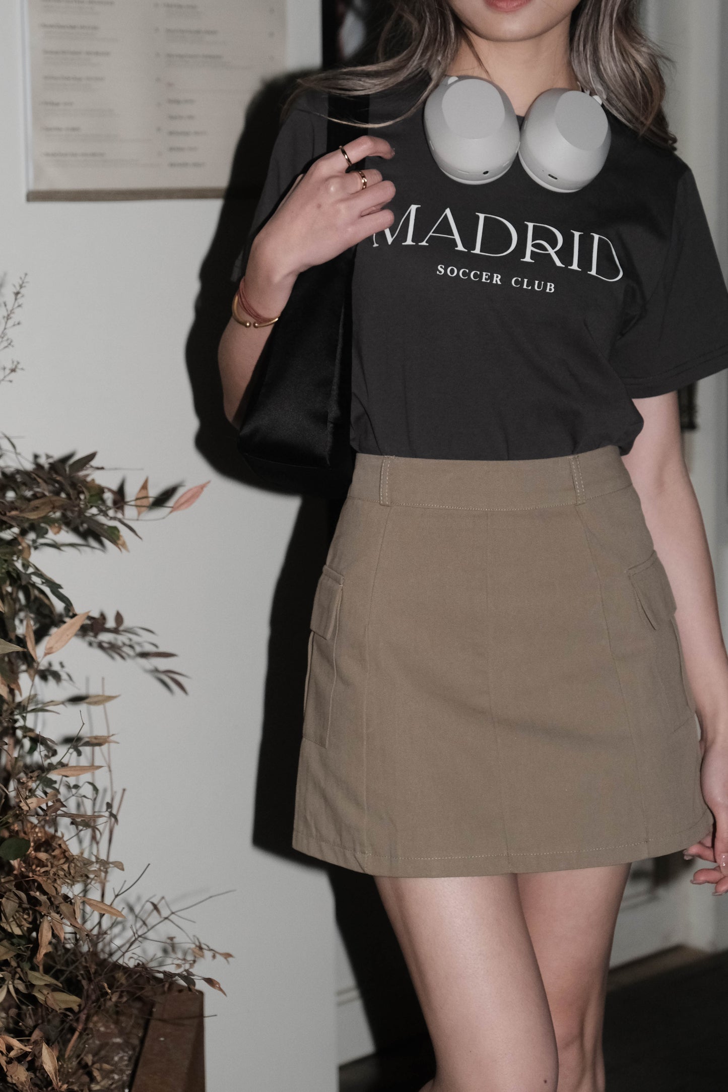 [ 韓國連線 🇰🇷 簡約A字工裝短裙仔~ ] Cargo straight skirt - Khaki