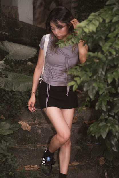 [ 易襯綁帶簡約 Top ] Round And Round Top - Grey