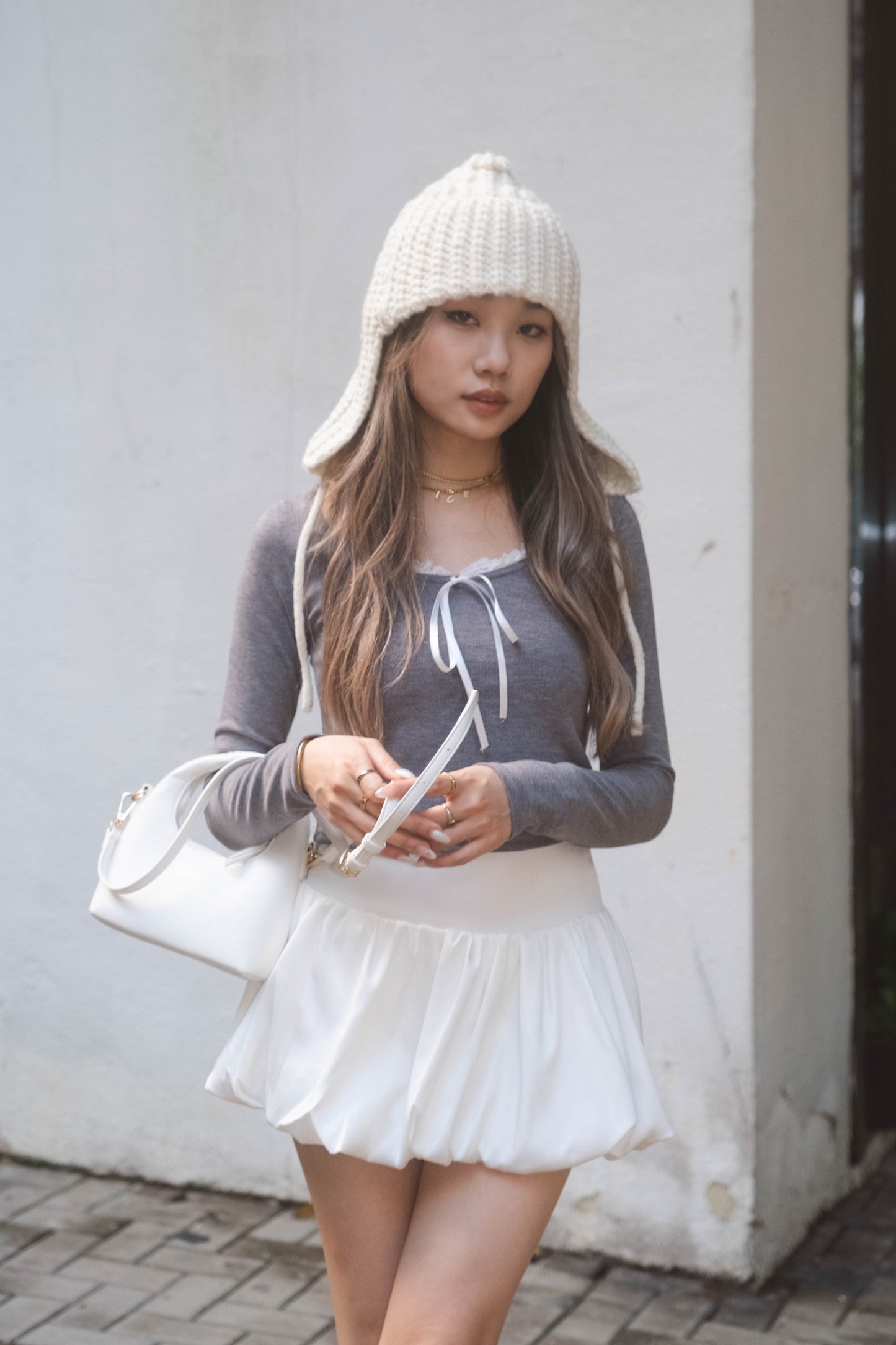 [ Girly 之選! Lace & 絲帶蝴蝶結 top ] Creamy Sweetie Top - 2 colours