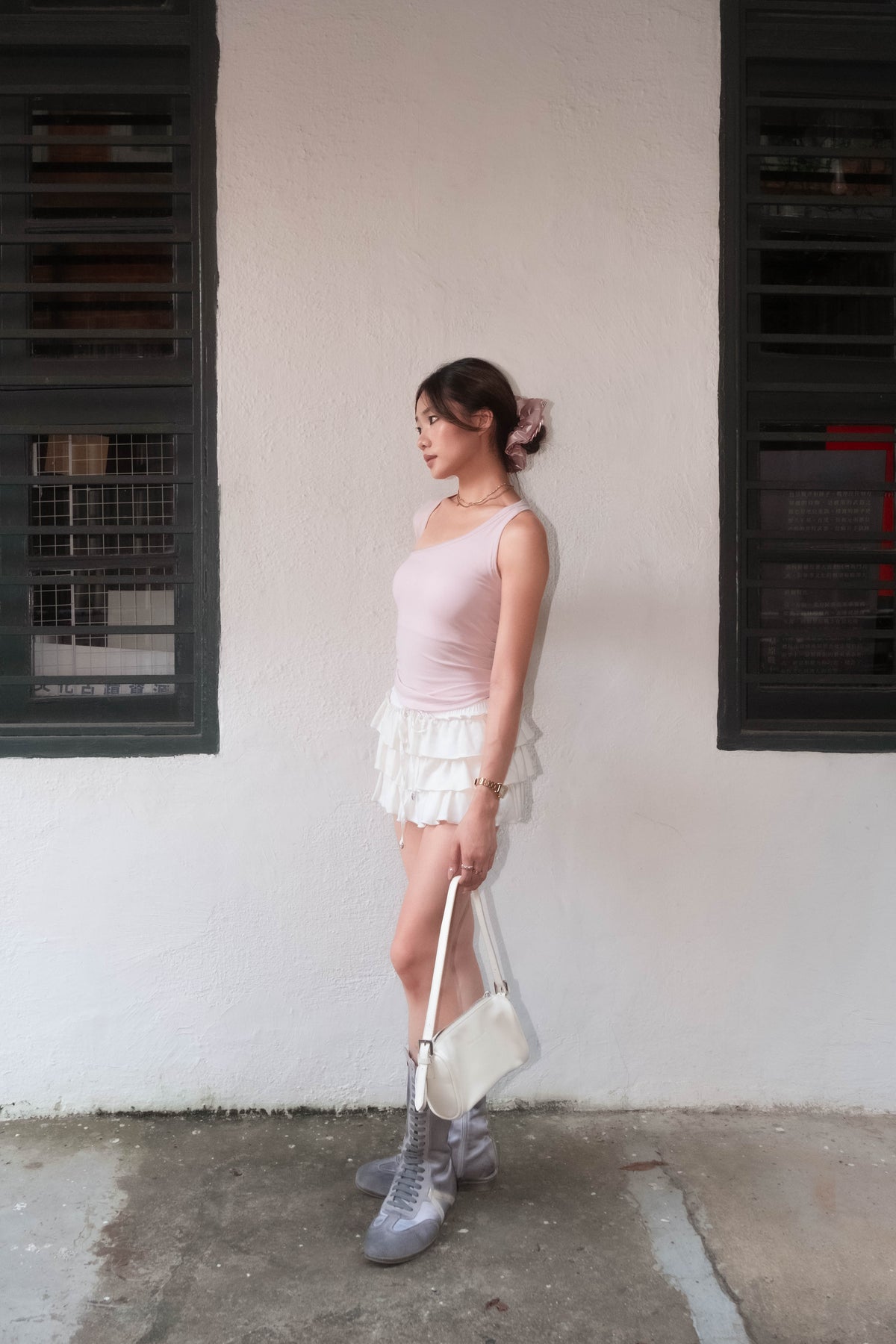 Asymmetric Cutout Ribbed Tank (with pads) - 3 colours