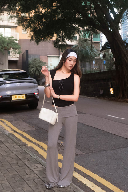 Foldover Waistband Flare Pants - 4 colours