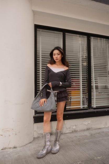 Layered V-Neck Ribbed Top - 3 colours
