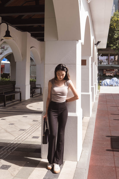 [ 簡約心心領padded top ] Galia Ruched Top Padded