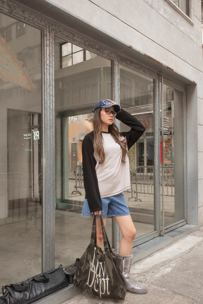 Contrast Stitch Raglan Long Sleeve - 4 colours