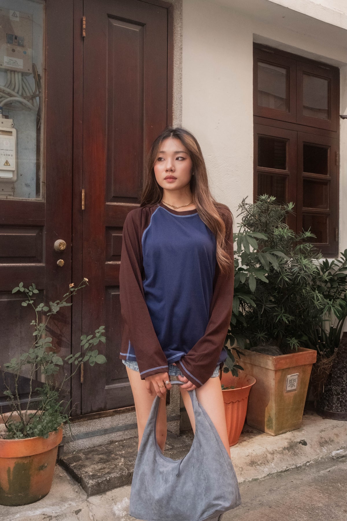 Contrast Stitch Raglan Long Sleeve - 4 colours