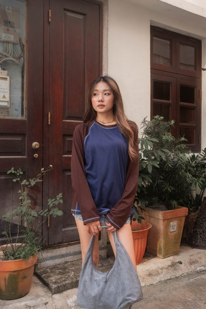 Contrast Stitch Raglan Long Sleeve - 4 colours