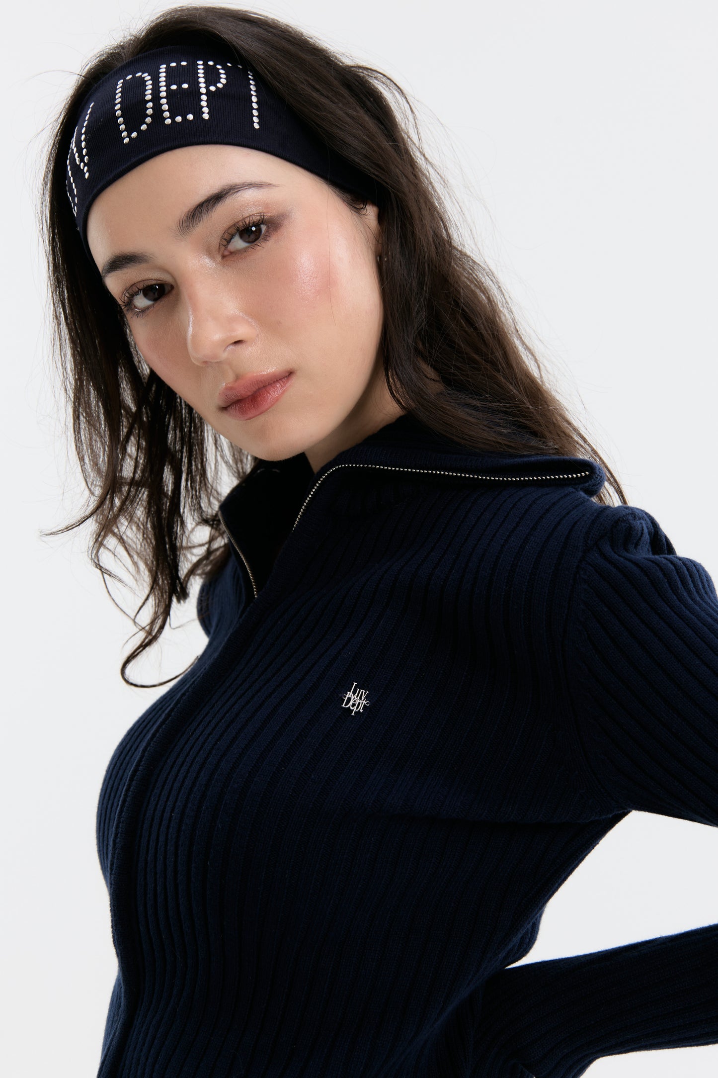 Luv Dept / The Core Full-Zip Sweater - Navy