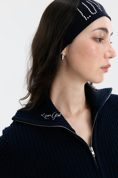 Luv Dept / The Core Full-Zip Sweater - Navy