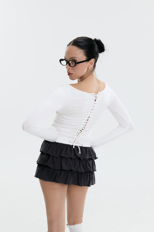 Luv Dept / Signature Luv Dept Tie Up Top - White