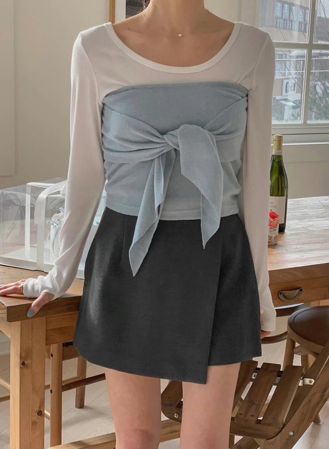 [ 軟熟配搭小單品~] Soft To Layer Big Ribbon Tube Top - 6 colours